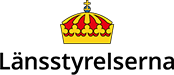 Länsstyrelsernas gemensamma logotyp. Överst är en krona (av typen kungakrona) och under står det Länsstyrelserna.